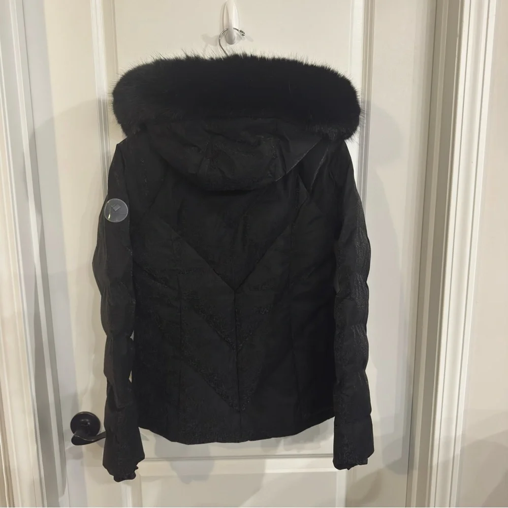 Obermeyer Bombshell Luxe Black Diamond Print Insulated Ski Snow Jacket